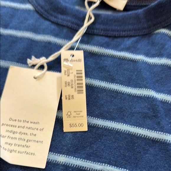 Madewell Indigo-Dyed Slub Tee Size Large - Picture 8 of 10